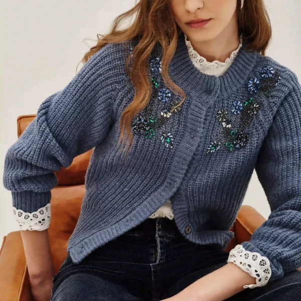 cardigan flower shinny new